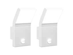 Conjunto 2 Candeeiros parede LED exterior c/ sensor VIDAXL alumínio branco