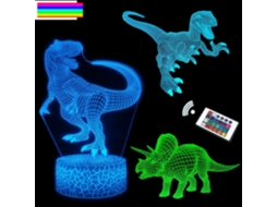 Luminria Noturna De Dinossauro Para Crianas, 3 Padres, 16 Cores E Intensidade Ajustvel. Aquaforge