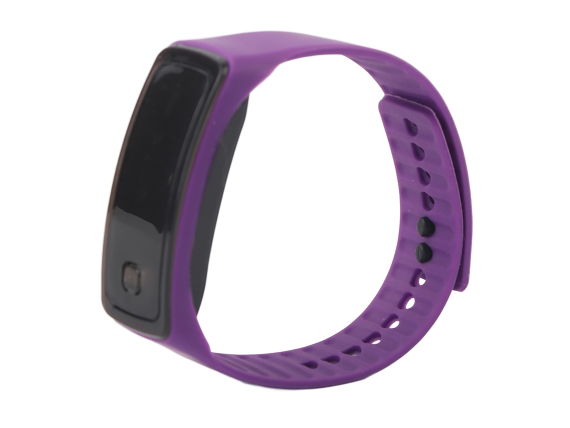 Relógio esportivo LED com pulseira de silicone, mostrador digital e visor eletrônico de 12 horas.