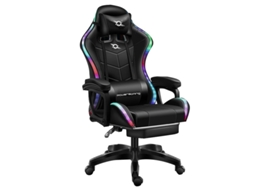 Cadeira Gaming Powergaming Led Rgb Preta com Apoio para Os Pés