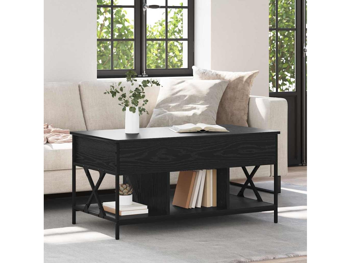 Vidaxl Mesa De Centro Carvalho Preto 100 X 55 X 48.5 Cm