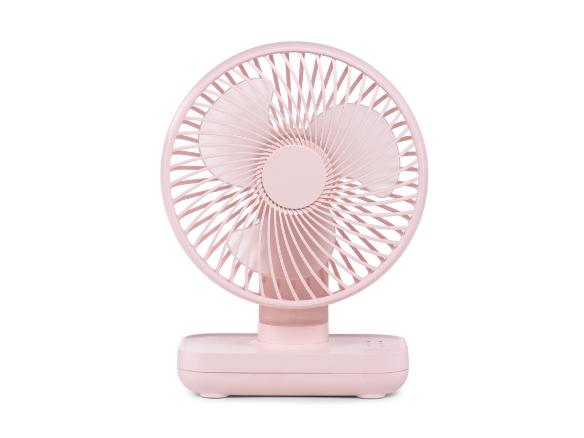 Ventilador De Mesa Recarregável Usb Com 4 Velocidades Ajustáveis Rosa SUNNY SPACES