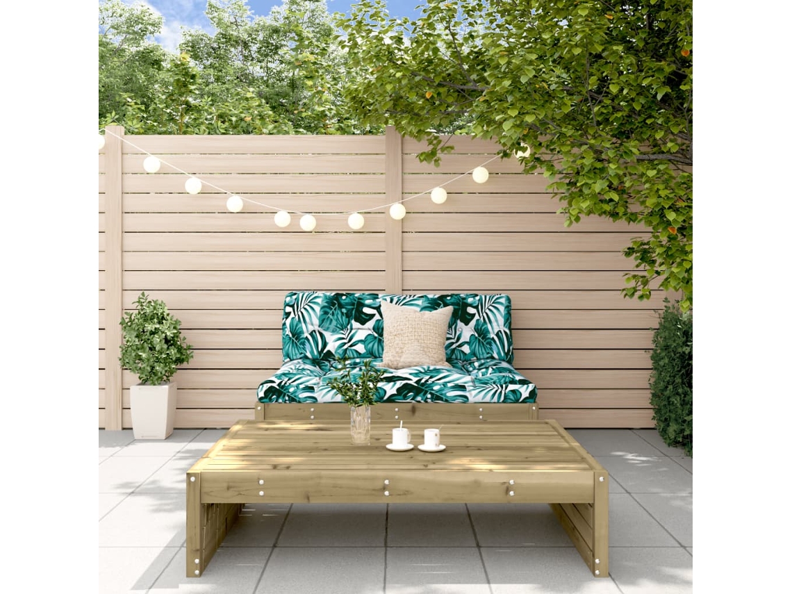 Vidaxl 2 Pcs Conjunto Lounge De Jardim C/ Almofadões Pinho Impregnado