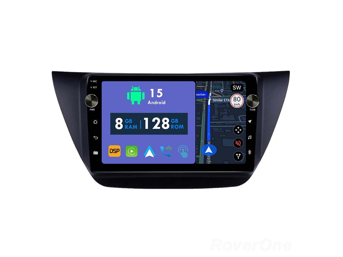 Auto Rádio Carro Bluetooth Autoradio 8GB RAM 128G ROM CarPlay Navegação GPS Ecrã Táctil RoverOne para Mitsubishi Lancer 9 CS 2000-2010  