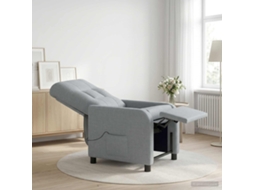 Vidaxl Recliner De Massagem Cinzento-claro Tecido