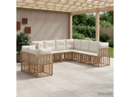 Vidaxl Conjunto De Sofás Para Exterior Natural Poliéster