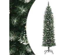 Vidaxl Árvore De Natal Artificial Fina Com Suporte Pvc 210 Cm