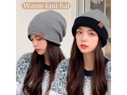 2026 gorro de Lana Bicolor de Doble Capa Calientito Elástico para Mujer e Hombre com Design Simples e Versátil