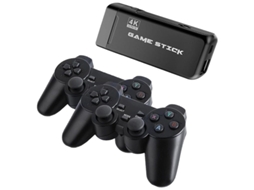 Consola Arcade Stick 4K 64 GB + 2 Comandos Sem Fio HDMI