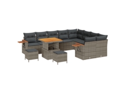 Conjunto 12 Conjunto De Sofá De Jardim Vidaxl Cinzento Vime Pe (80 X 80 X 71 Cm)