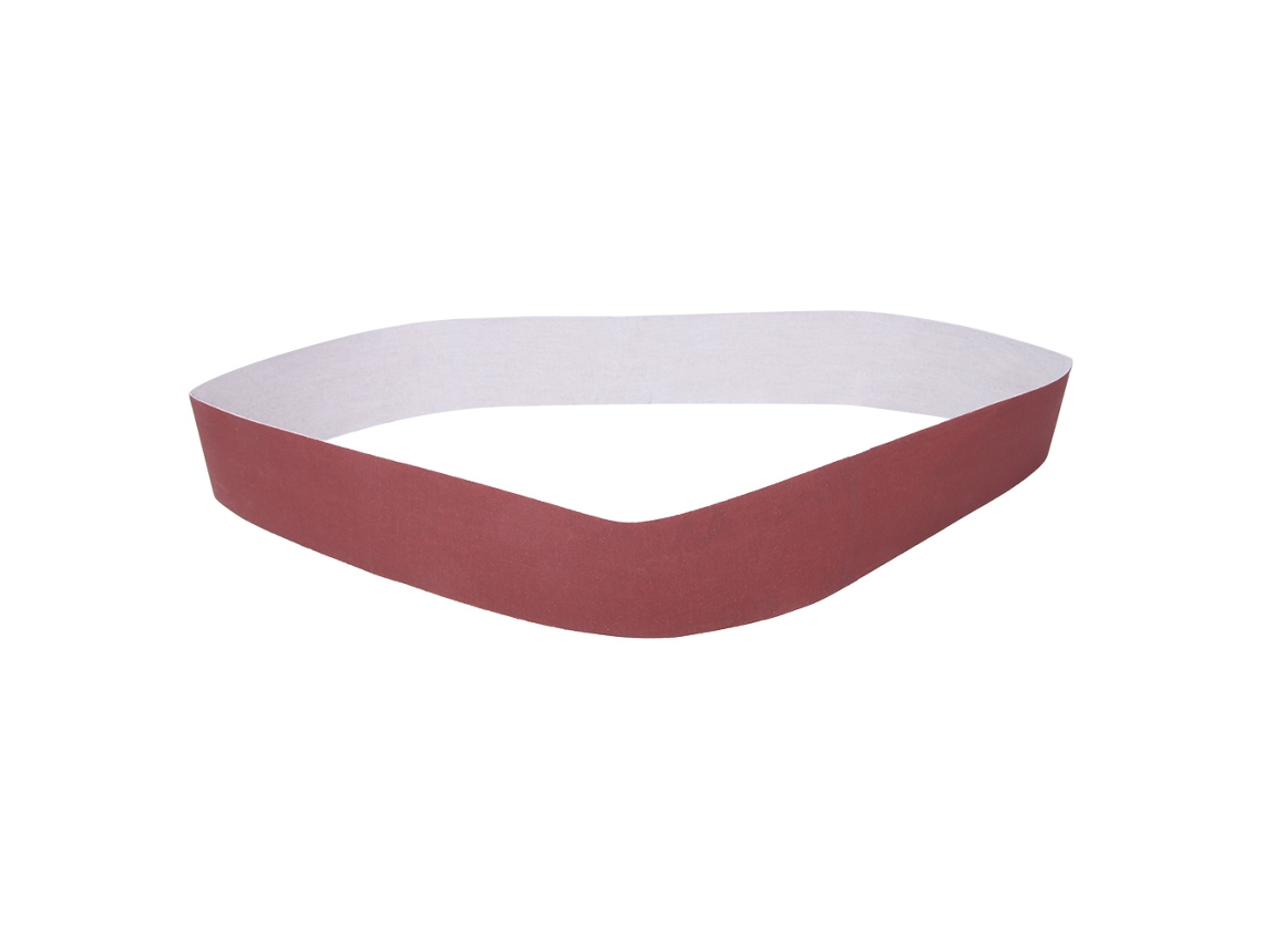 Conjunto de 10 lixas de alumina de 740x40mm com grão 60 para polimento e desbaste de móveis e serrarias.