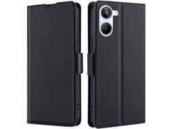 Capa Fólio para Realme 10 4G HONGWE. com Porta-Cartões Premium Preto