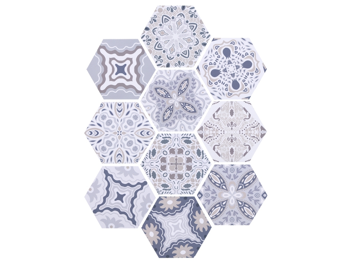Adesivos hexagonais antiderrapantes e impermeáveis Baok para decoração de pisos e paredes de banheiros e cozinhas.