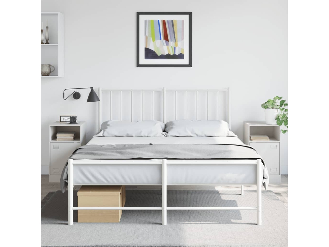 Vidaxl Mesas De Cabeceira 2 Pcs 34,5x39x62 Cm Aço Branco