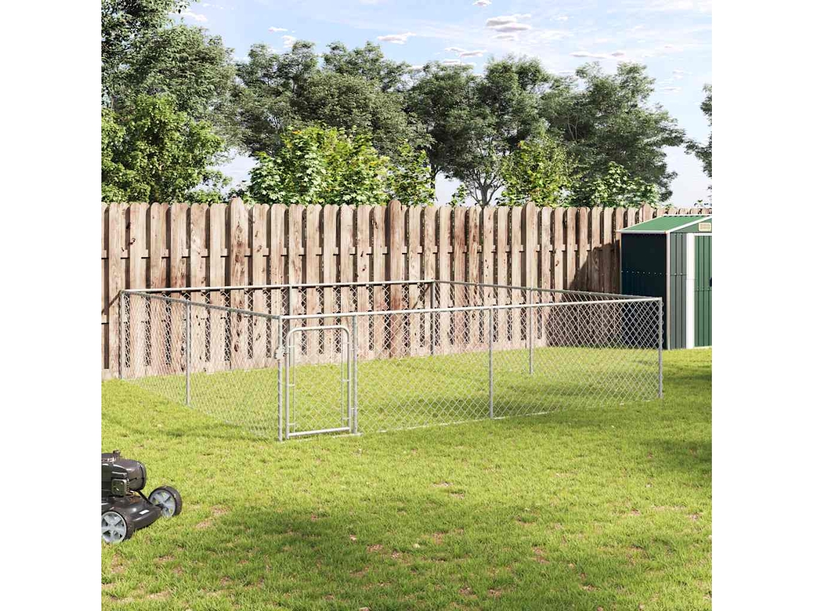 Vidaxl Canil De Exterior Em Aço Galvanizado 4x4x1 M