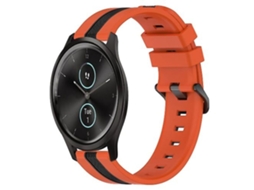Pulseira De Relógio Garmin Garminmove Style Silicone Bicolor Vertical 20 Mm, Laranja E Preta.
