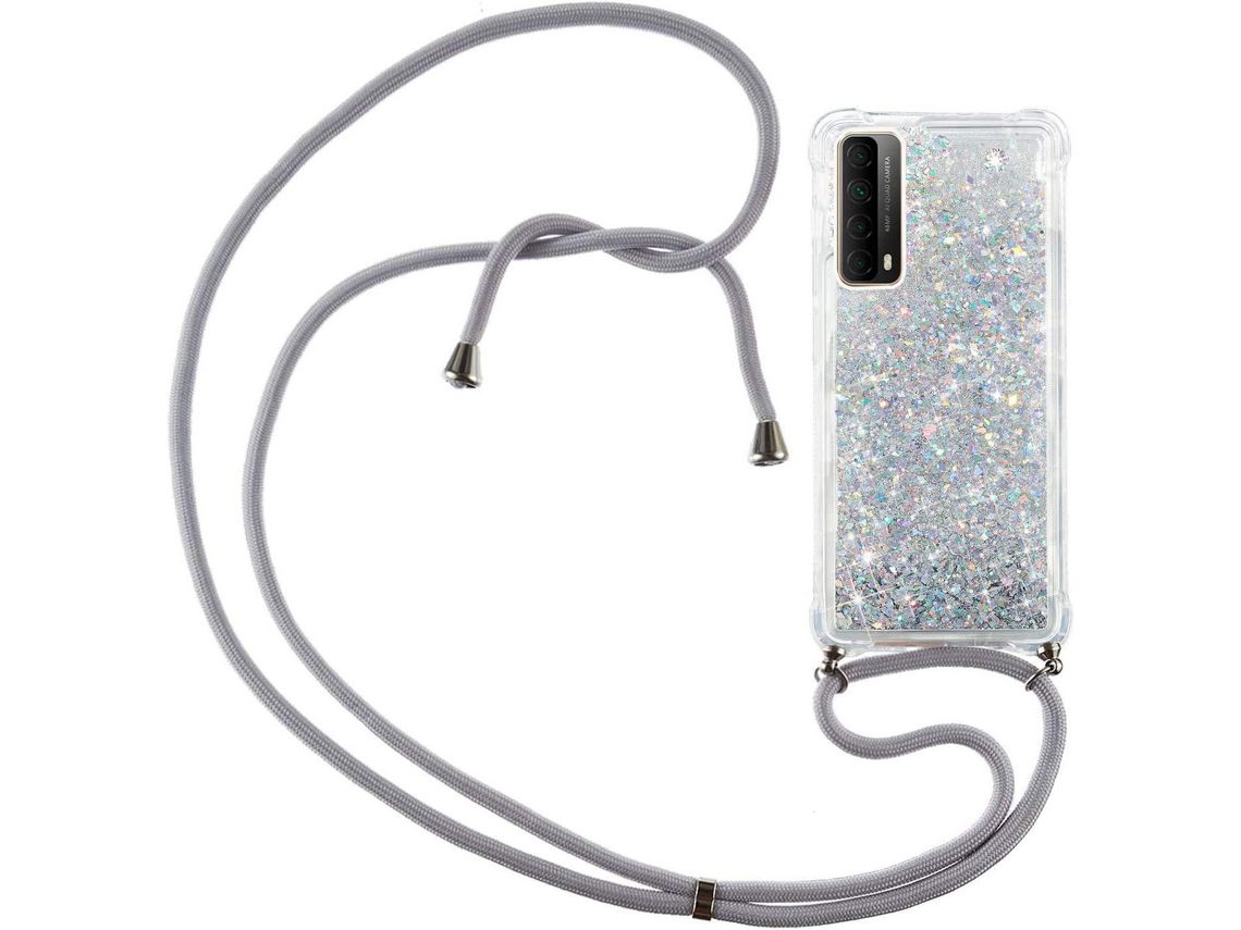 Correia Colar Líquido Brilhante para Huawei P Smart 2021 HONGWE. Transparente