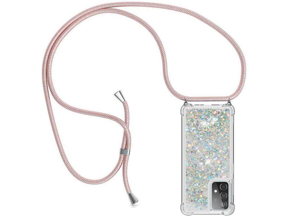 Correia Colar Líquido Brilhante Areia para Samsung Galaxy A52/A52 5G HONGWE. Transparente