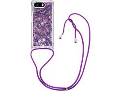 Correia Colar Líquido Brilhante para iPhone 5/5 s/SE HONGWE. Seda Transparente