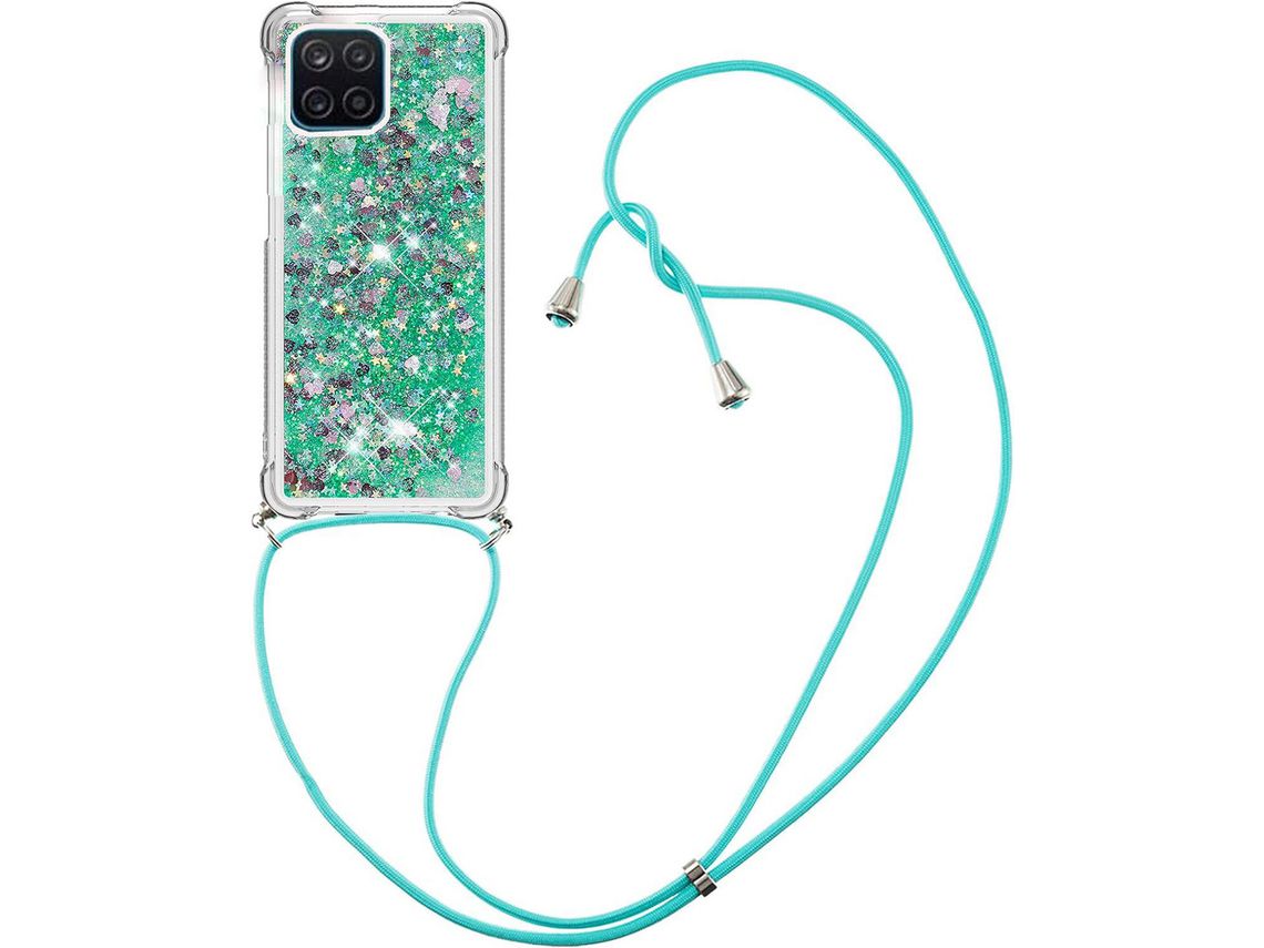Correia Colar Líquido Brilhante Areia para Samsung Galaxy A12 5G HONGWE. Transparente