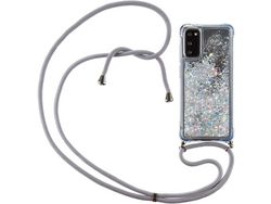 Correia Colar Líquido Brilhante para Samsung Galaxy S20+/S20 HONGWE. Anti-Choque Transparente