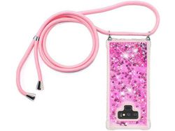 Correia Colar Líquido Brilhante Areia para Samsung Galaxy Note HONGWE. Transparente