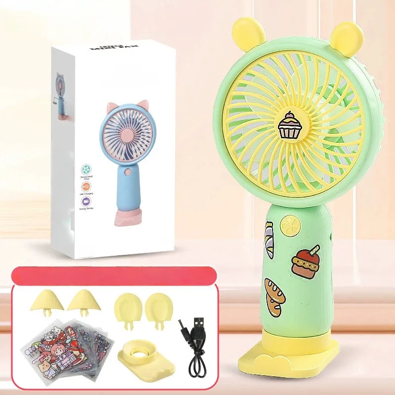 Ventilador Portátil de Mão, Mini Recarregável, 3 Velocidades, Interface Usb, MDUG (Verde Claro) | MDUG