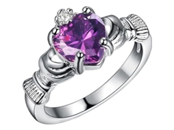 2026-anéis De Ouro Chapado Para Mulheres Anéis Empilháveis Anéis De Amor Roxo Número 9