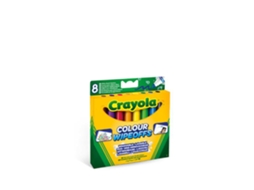 Caneta de Feltro CRAYOLA Preto Azul Castanho Verde Laranja Rosa Vermelho Amarelo 8 Unidades