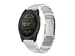 Bracelete para Garmin Enduro 3 Aço Inoxidável Estampa de Casco de Tartaruga Prata XIAOMOYU (26mm)