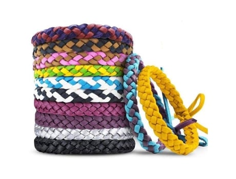 Pulseiras repelentes de mosquitos, em couro sintético, embaladas individualmente, para acampamento de crianças e adultos. Yzmrbdqc