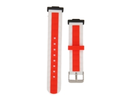 Pulseira de Silicone Ajustável Elástica Prova D'água para Watch Fit 2 Branco Vermelho