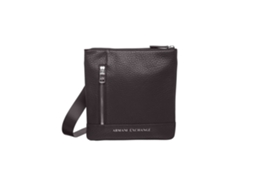 Bolsa Transversal De Couro Sintético, Black, One Size Armani Exchange