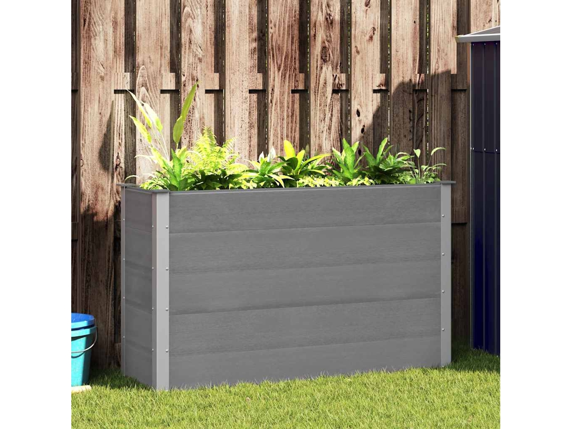 Vidaxl Canteiro Elevado Para Jardim Wpc 150x50x91 Cm Cinzento