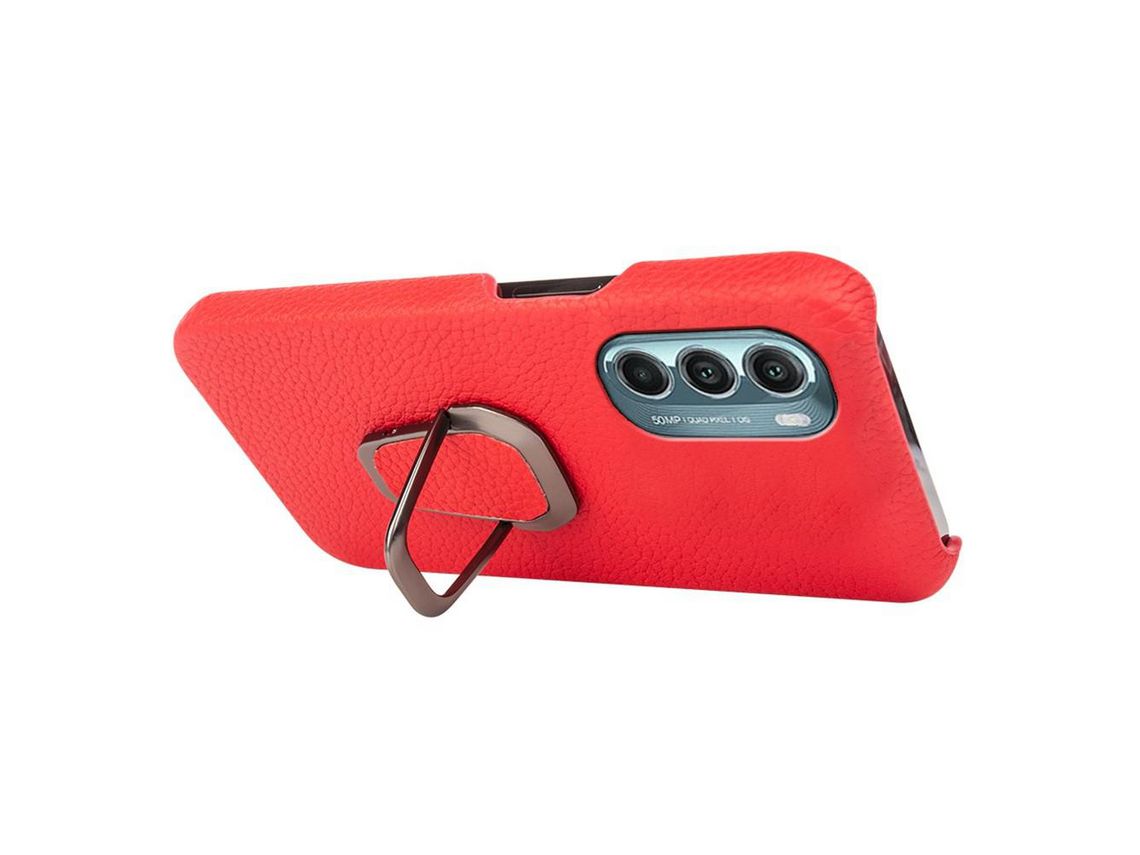 Capa para Moto G Stylus 5G Pele Sintética Anti-Riscos Vermelho