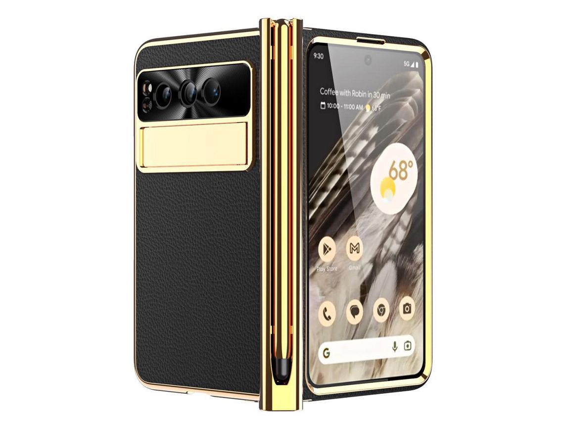 Capa para Google Pixel Fold Pele Sintética Magnética Preto