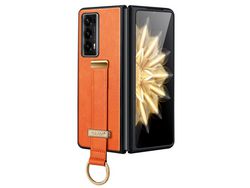 Capa para Honor Magic V2 SULADA Pele Sintética Laranja