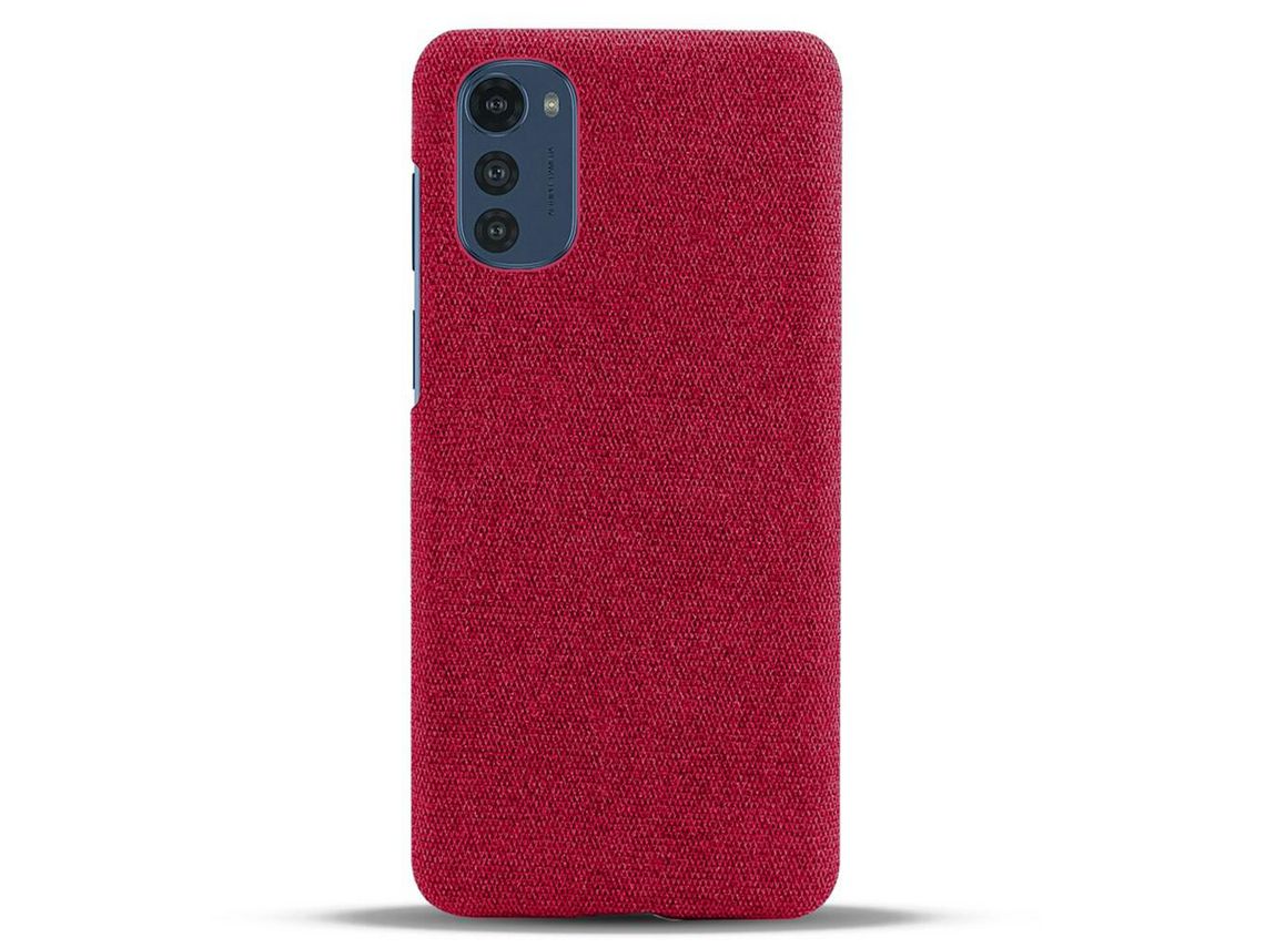 Capa para Moto E32 Pele Sintética Anti-Riscos Vermelho
