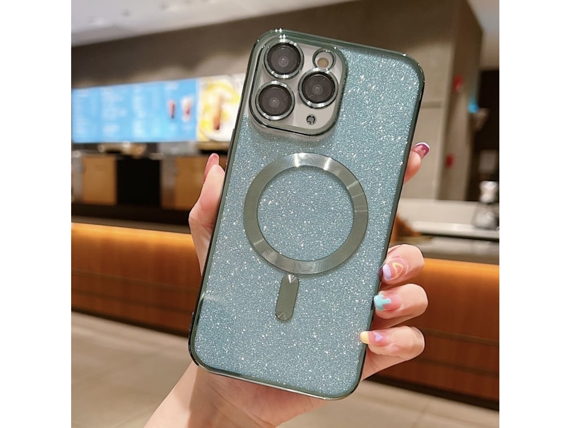 Capa De Tpu Para Iphone 11 Pro - Glitter - Acabamento Eletroplástico - Magsafe