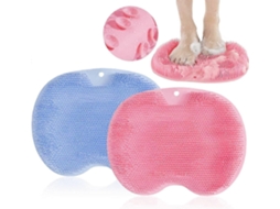 Escova E Massageador De Pés Silicone Em 2 Peças Para Limpeza Massagem Dos No Chuveiro.