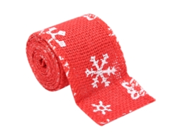 Fita de Linho para Natal Floco de Neve Vermelha 6cm Diy Decoração Embrulho Festas | S/MARCA