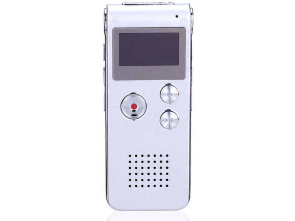 Gravador de Áudio Digital de 8Gb Recarregável Compatível com Mp3 Playerprata