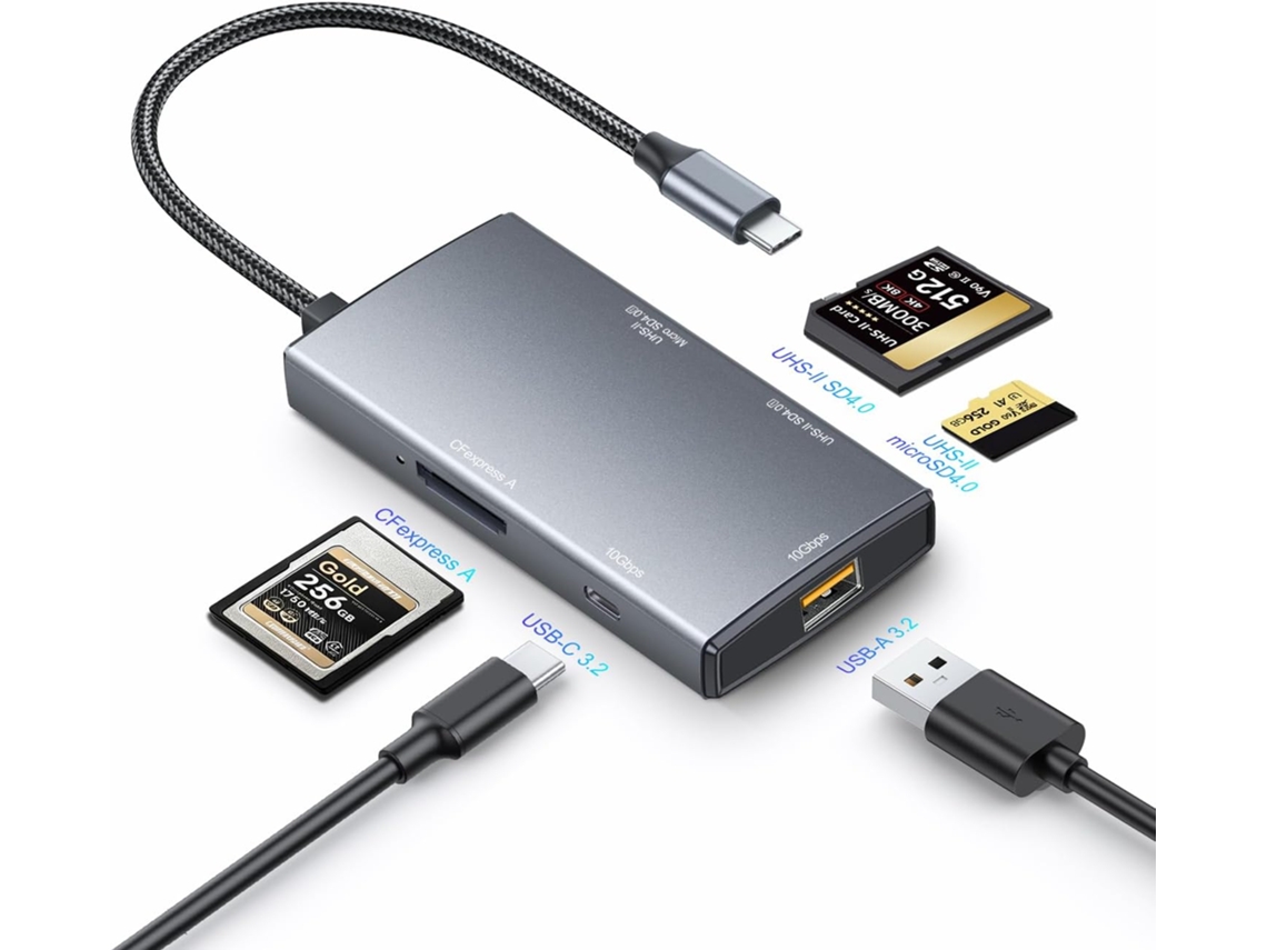 Adaptador Hub Multiportas Usb-c 5 Em 1 Com Cfexpress Tipo A, Uhs-ii