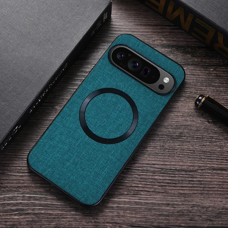 (cinza-escuro, Google Pixel 8a) Capa De Tecido Magnética Com Carregamento Sem Fio Magsafe, Capa Protetora Anti-vibração
