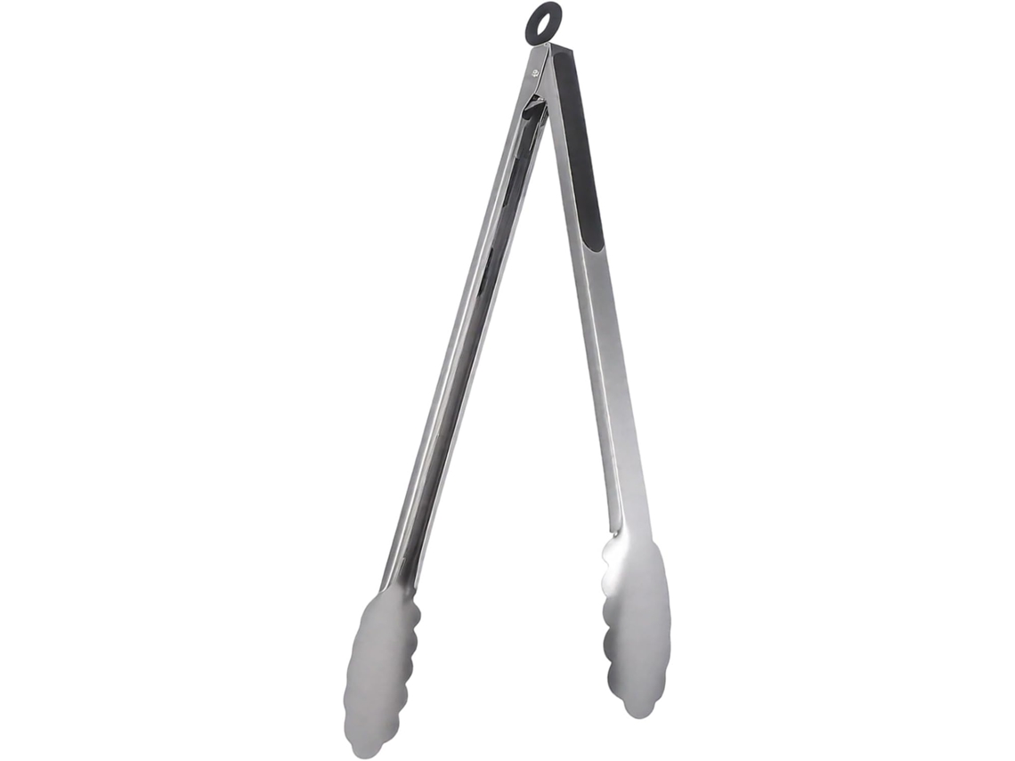 Pinça Para Churrasco Em Aço Inoxidável, 44x 3, 8cm, Para Cozinhar, Saladas E Servir Muito Durável, Antiderrapante E