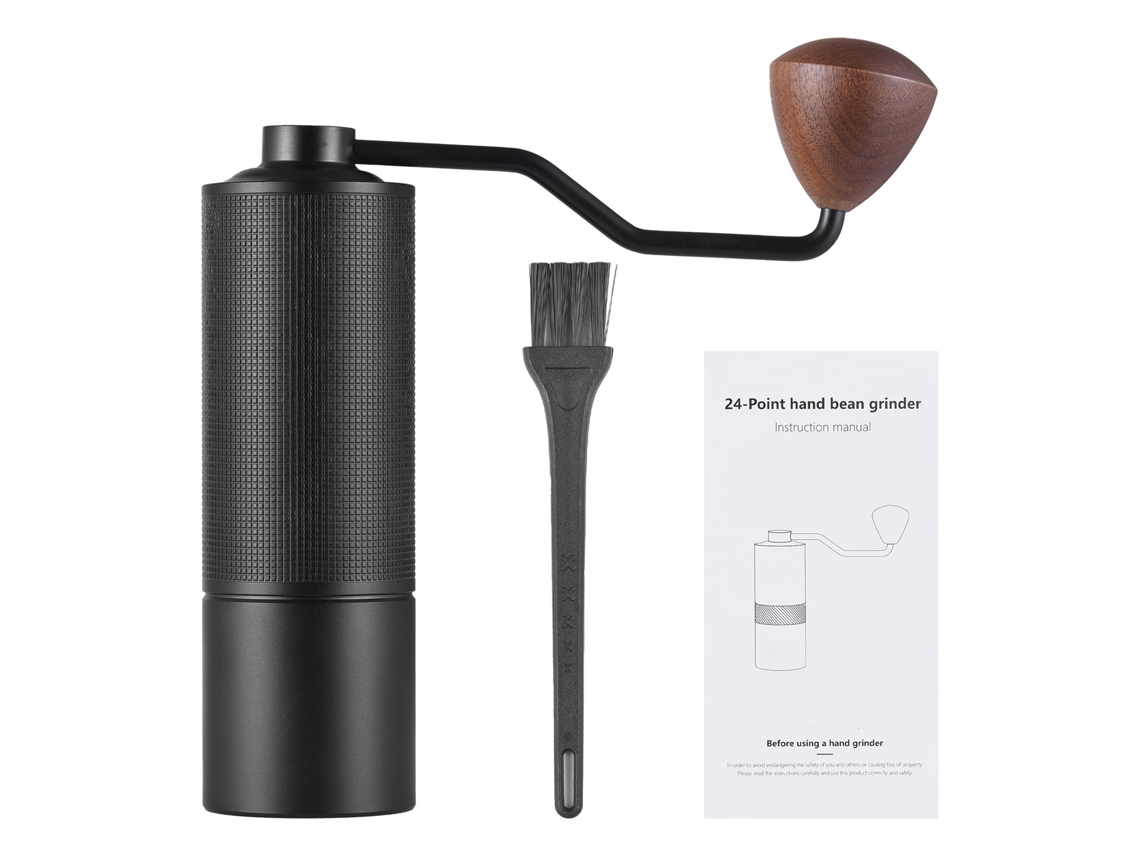 Molinillo de Café Manual com Moela Cônica de Aço Inoxidável, 24 Engrenagens Ajustáveis, Recipiente 25g, Portátil