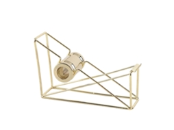 Suporte de Mesa para Fita Adesiva, Dispensador de Fita Adesiva em Metal para Escritório e Escola, Design Vazado Dourado Durável, Corte Preciso. GOKOCO