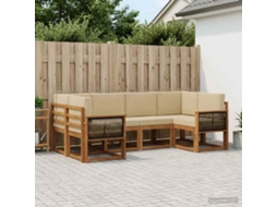 Vidaxl Conjunto De Sofás Para Exterior 6 Unid. Natural E Bege