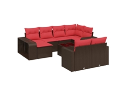 Conjunto de Sofá de Jardim, 11 Peças, Almofadas, Rattan Preto MAISON EXCLUSIVE