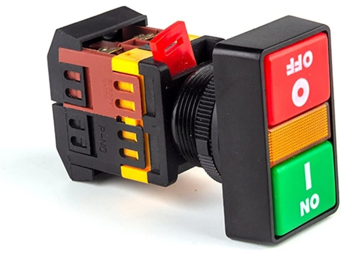 Botão De Dupla Posição 22mm Com Interruptor Iluminado Partida Parada Lâmpada, Botão De Controle 24 220 380v, 2 Unidades